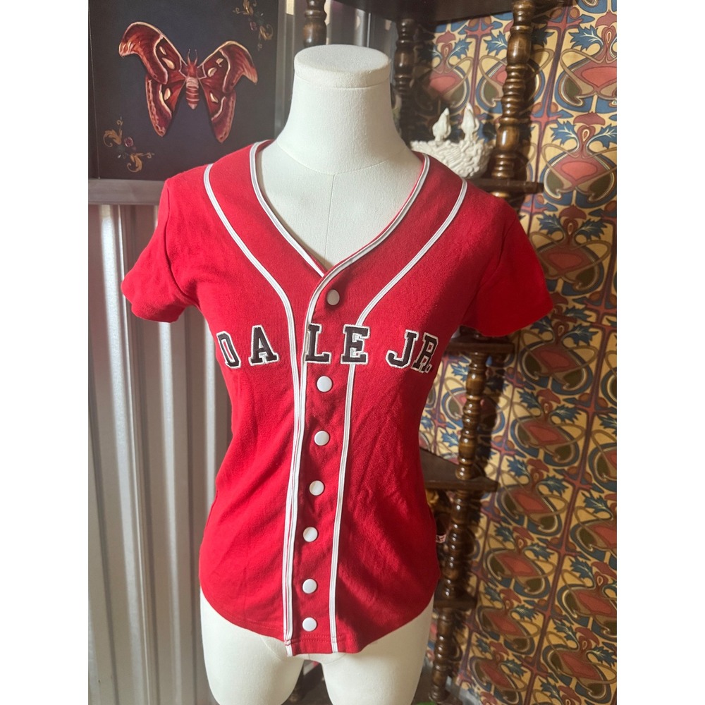 Chase Authentics Dale Jr. Red NASCAR Racing Button Up Jersey - Women's‎